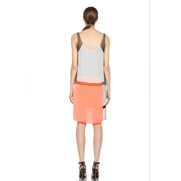Helmut Lang Colorblock Chroma Draped Dress Size 2 - Picture 3 of 8